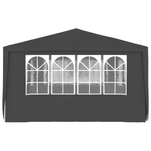 Cort petrecere profesional pereți laterali antracit 4x6m 90g/m² - Img 6