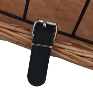 Coș frontal bicicletă cu capac, 50x45x35 cm, salcie naturală - Img 10