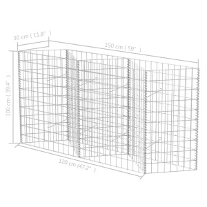 Coș gabion, 120 x 30 x 100 cm, oțel galvanizat - Img 5