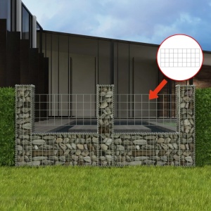 Coș gabion in formă de U, 240 x 20 x 100 cm, oțel galvanizat