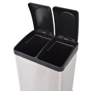 Coș gunoi cu pedale pentru reciclare, oțel inoxidabil, 2 x 18 L - Img 5