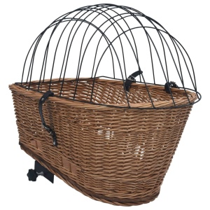 Coș portbagaj bicicletă cu capac 55x31x36 cm, răchită naturală - Img 6