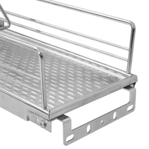 Coș sârmă bucătărie retractabil 2 rafturi argintiu 47x15x54,5cm - Img 8