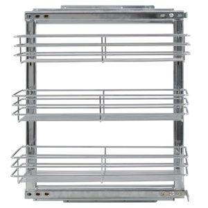 Coș sârmă bucătărie retractabil 3 niveluri argintiu 47x25x56 cm - Img 2