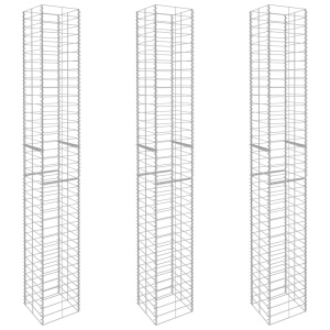 Coșuri gabion, 3 buc., 25 x 25 x 197 cm, oțel galvanizat - Img 2