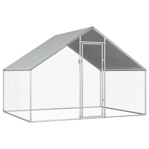 Coteț de exterior pentru păsări, 2,75x2x1,92 m, oțel galvanizat