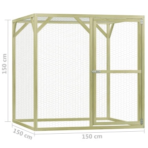 Coteț de găini, 1,5 x 1,5 x 1,5 m, lemn de pin tratat - Img 5