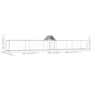 Coteț de găini, 9x1x1,5 m, oțel galvanizat - Img 5