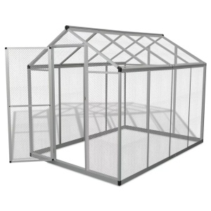 Coteț pentru păsări de exterior, aluminiu, 178 x 242 x 192 cm - Img 3