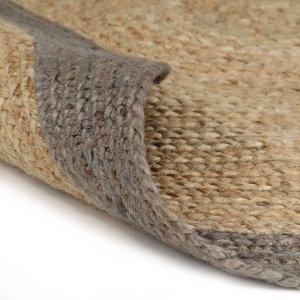 Covor manual cu margine gri, 90 cm, iută - Img 4