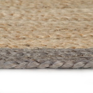 Covor manual cu margine gri, 90 cm, iută - Img 5