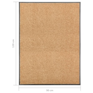 Covoraș de ușă lavabil crem 90x120 cm - Img 5