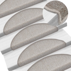Covorașe de scări, 15 buc, gri taupe, 65 x 24 x 4 cm