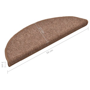 Covorașe pentru trepte scară, 15 buc., maro, 56x17x3 cm - Img 7