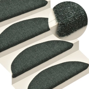Covorașe scări autoadezive 15 buc. verde 56x17x3 cm stil punch - Img 1