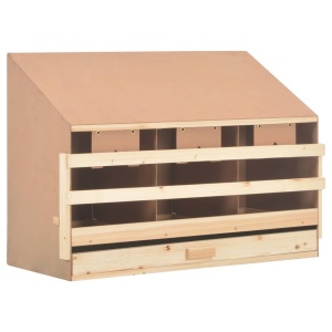 Cuibar găin cu 3 compartimente, 93x40x65 cm, lemn masiv pin - Img 3