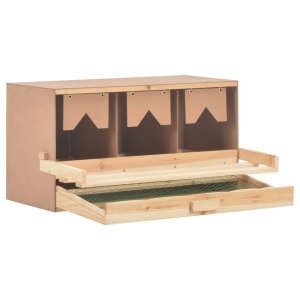 Cuibar găini cu 3 compartimente, 72x33x38 cm, lemn masiv pin - Img 8