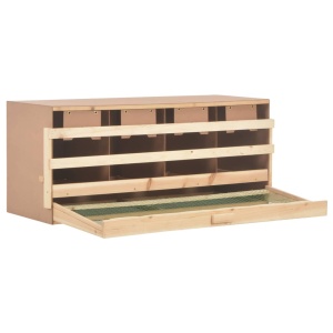 Cuibar găini cu 4 compartimente, 106x40x45 cm, lemn masiv pin - Img 4