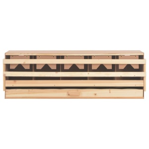Cuibar găini cu 5 compartimente, 117x33x38 cm, lemn masiv pin - Img 5