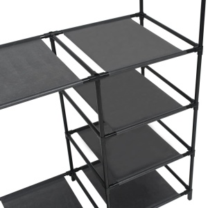 Cuier haine, negru, 87 x 44 x 158 cm, oțel și material nețesut - Img 6