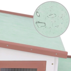 Cușcă exterior pentru iepuri mare maro &amp; alb 204x45x85 cm lemn - Img 5