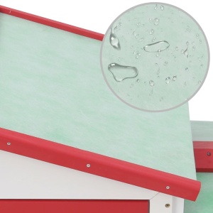 Cușcă exterior pentru iepuri mare roșu&amp;alb 145x45x85 cm lemn - Img 6