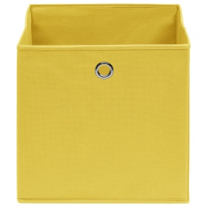 Cutii depozitare, 4 buc., galben, 32x32x32 cm, textil - Img 4