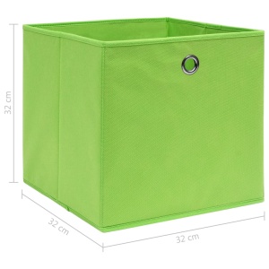 Cutii depozitare, 4 buc., verde, 32x32x32 cm, textil - Img 5