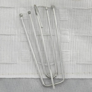 Draperie opacă, aspect de in, bej, 290 x 245 cm, cu cârlige - Img 3
