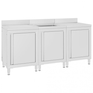 Dulap comercial pentru chiuvetă 180x60x96 cm, oțel inoxidabi - Img 2