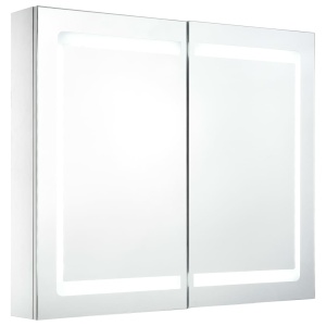 Dulap de baie cu oglindă și LED, 80 x 12,2 x 68 cm - Img 2