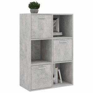 Dulap de depozitare, gri beton, 60 x 29,5 x 90 cm, PAL - Img 4