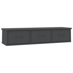 Dulap de perete cu sertare, gri, 88x26x18,5 cm, PAL - Img 2