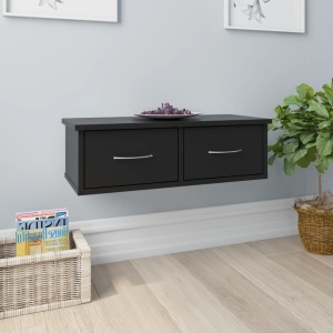 Dulap de perete cu sertare, negru, 60x26x18,5 cm, PAL