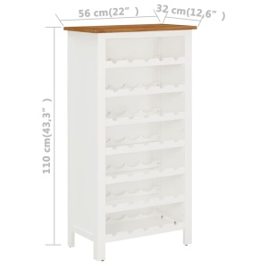 Dulap de sticle de vin, 56 x 32 x 110 cm, lemn masiv de stejar - Img 6