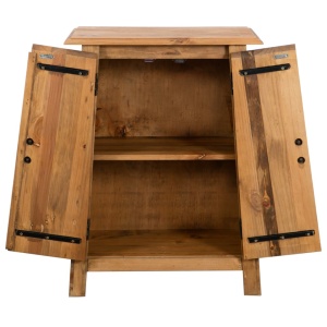 Dulap lateral baie, Lemn masiv de pin reciclat 59x32x80 cm - Img 6