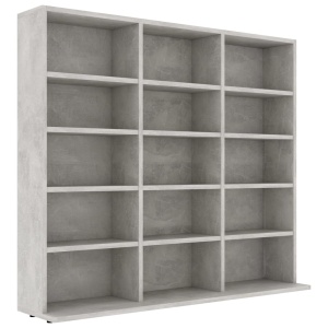 Dulap pentru CD-uri, gri beton, 102 x 23 x 89,5 cm, PAL - Img 2