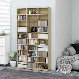 Dulap pentru CD-uri, stejar Sonoma, 102 x 23 x 177,5 cm, PAL