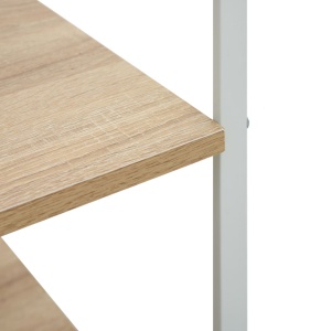 Dulap pentu cuptor microunde, alb &amp; stejar, 60x39,6x123 cm, PAL - Img 8