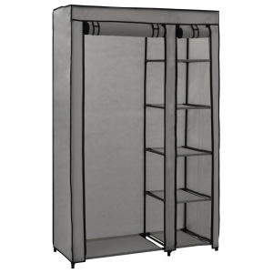 Dulapuri pliabile de haine 2 buc. gri 110x45x175 cm țesătură - Img 8