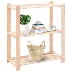 Etajere cu 3 niveluri, 10 buc., 80x38x90 cm, pin masiv, 150 kg - Img 2