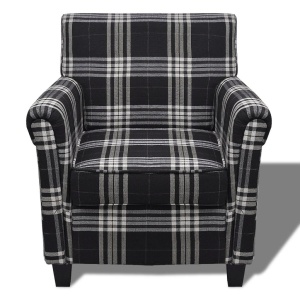 Fotoliu cu pernă, negru, material textil - Img 3