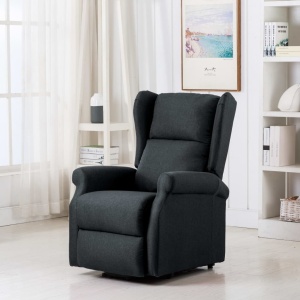 Fotoliu cu ridicare pe verticală, gri inchis, material textil