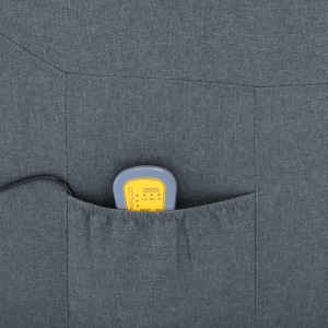 Fotoliu de masaj rabatabil, gri deschis, material textil - Img 3