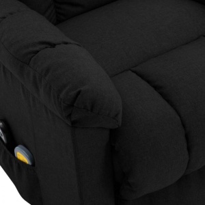 Fotoliu de masaj rabatabil vertical, negru, material textil - Img 6