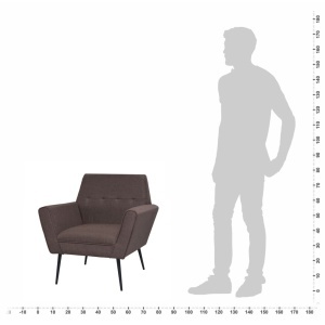 Fotoliu, maro, oțel și material textil - Img 7