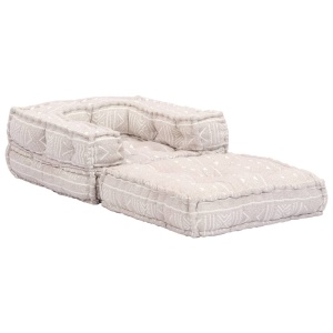 Fotoliu puf modular, bej, material textil - Img 2