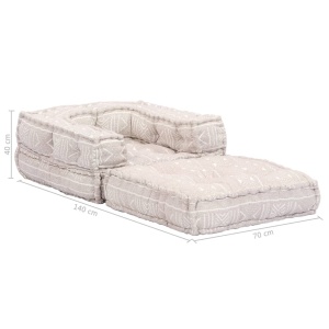 Fotoliu puf modular, bej, material textil - Img 9
