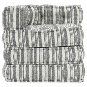 Fotoliu puf modular, gri cu dungi, material textil - Img 2