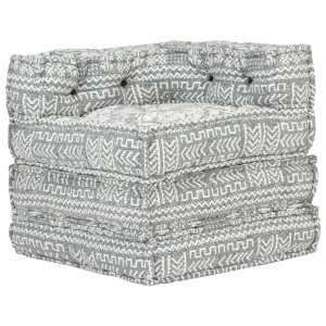 Fotoliu puf modular, gri deschis, material textil - Img 6